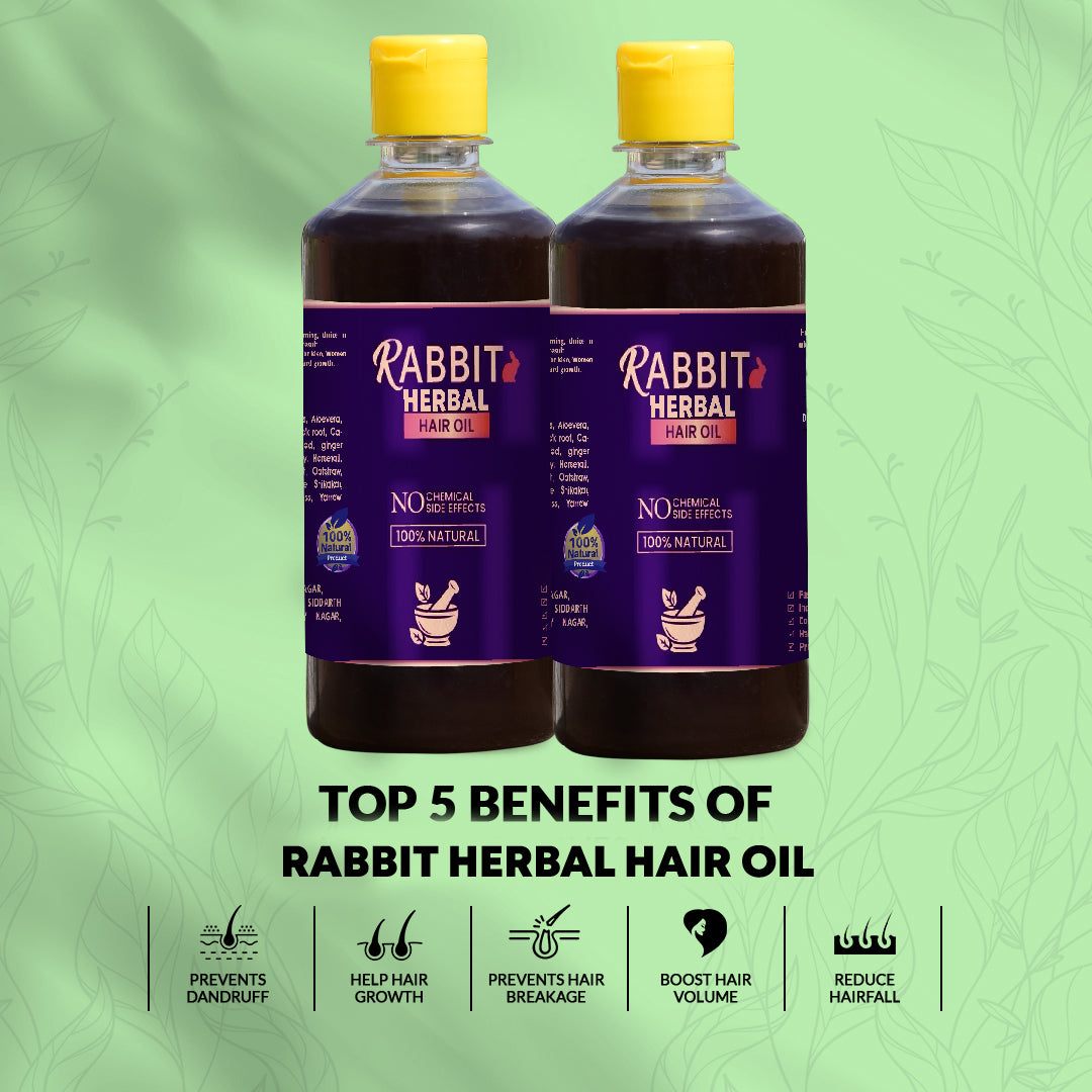 Rabbit Herbal Hair Oil – 100% Stronger, Healthier Growth